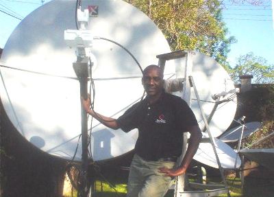 C band VSAT satellite dish installation