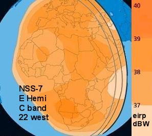 Newskies NSS-7 VSAT satellite coverage Africa C band