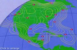 North America coverage map, includes Mexico and Carribbean