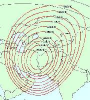 Express AM22 satellite beam coverage map - stearable spot