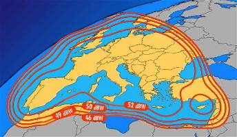 European satellite beam coverage map