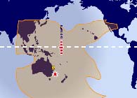 IS-23 at 172E Ku band coverage: Hubs in Brisbane