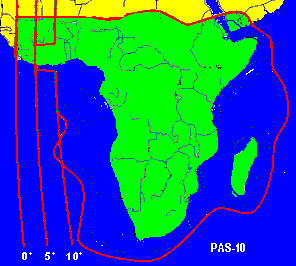 PAS-10 VSAT satellite coverage Africa Ku band