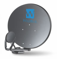 Wildblue Ka band satellite dish with Gregorian sub reflector