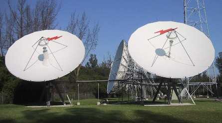 Two 8m Andrew antennas and one 13m Vertex dish