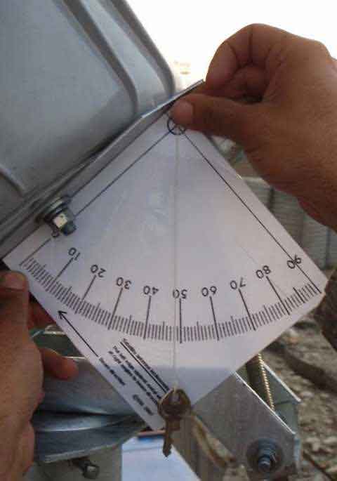 prodelin dish: setting the elevation angle