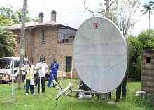 Channelmaster 2.4m antenna with C band circular polarisation feed
