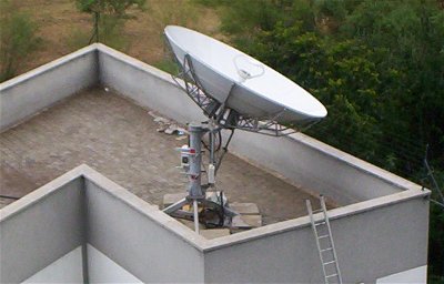 Roof mounted VSAT dish installation in Kenya, Africa