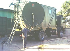C band VSAT antenna mounted on mobile vehicle