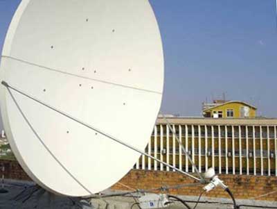 VSAT antenna installation in Lusaka