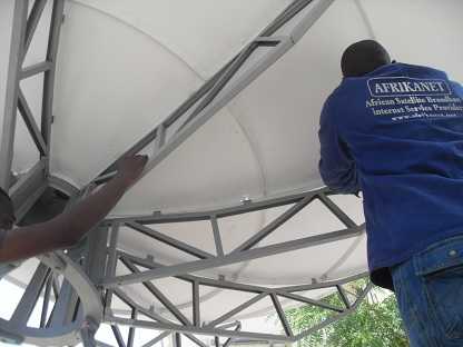 Afrikanet satellite antenna in Cameroon