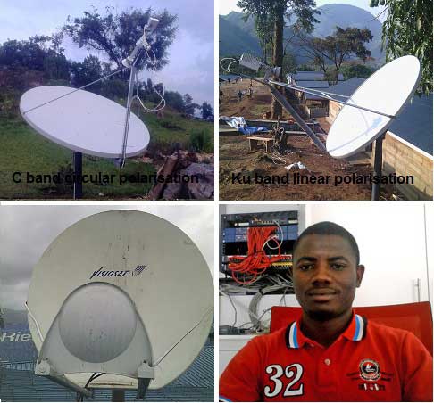 C band circular and Ku band linear antennas in DRC