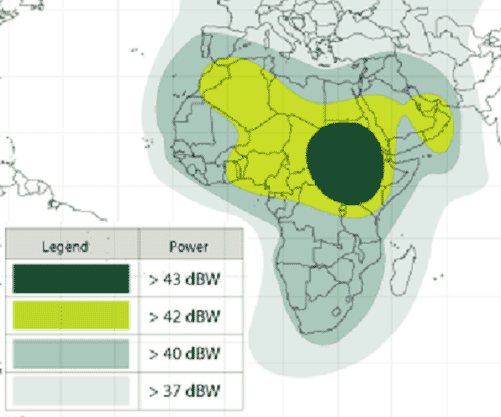 Yahsat 1A satellite footprint: C band Africa beam
