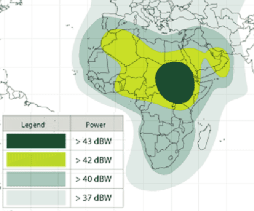 Yahsat 1A C bande : Afrique région de service