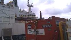 Maritime antennas on ship
