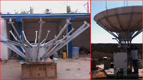 Antenna backing structure and complete dish