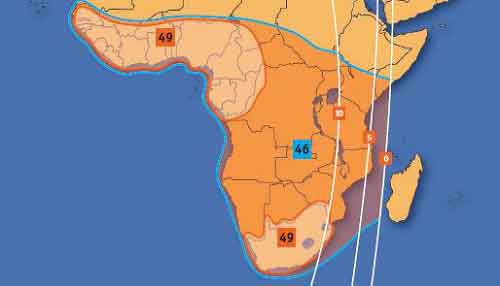 iDirect on Telstar 11N: Ku band, West, Central and Southern Africa
