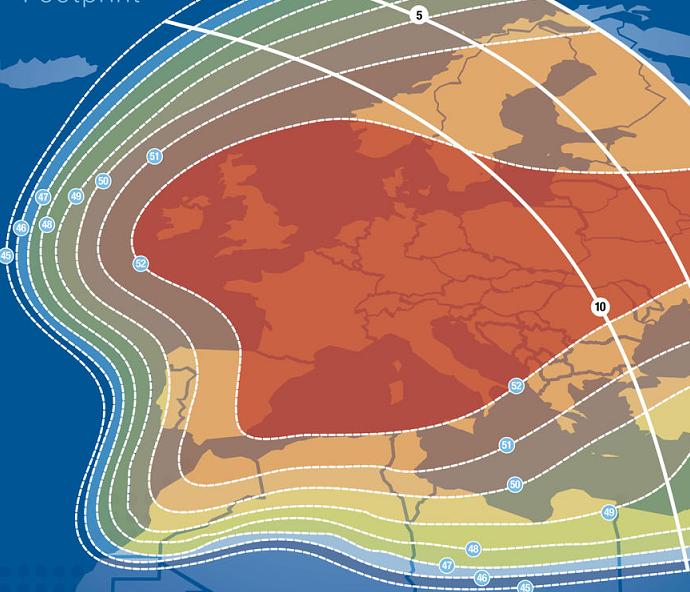 Telstar 11N 37.5 West Ku-band Europe beam