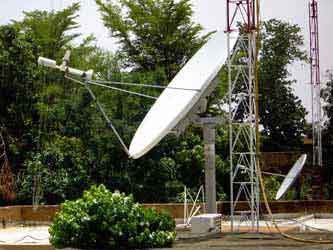 C band dish with circular polariser