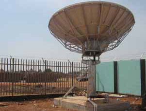 Rear view of dish, with hub structure visible