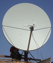 View of C band satellite dish in Africa
