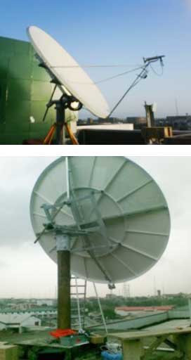 Typical VSAT dish installations