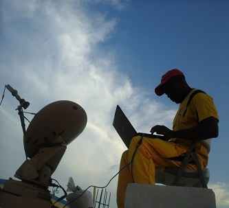 Mobile VSAT unit set-up in Djibouti