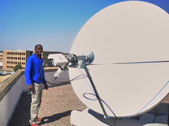 2.4m diameter VSAT antenna installation