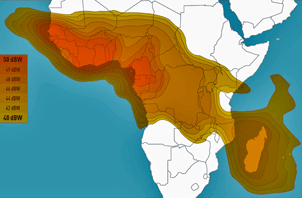 Ku band : West Africa and Madagascar