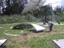 Assembling the antenna dish