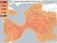 Eutelsat E8WB C-band beam footprint