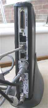 Rear view of HX 50 modem