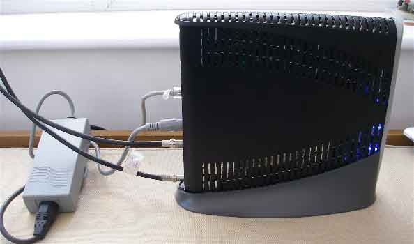 Side view of HX50 modem
