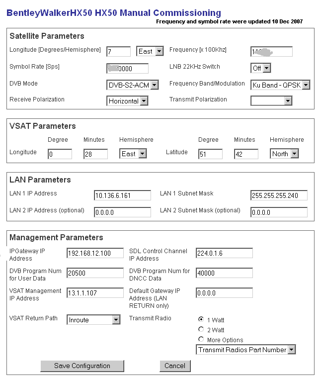 hx50 manual commissioning