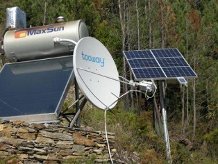 Use of solar power for internet connection