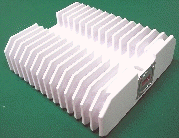 4 watt BUC (KU band) showing WR75 waveguide connector input on the right