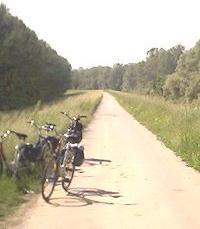 Stopped for refreshments on cycle holiday - view to the rear