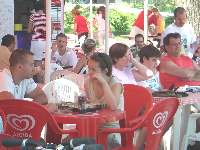 Lunch at beach bar along Danube