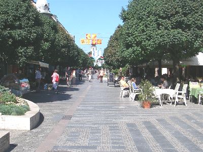 Step outside through the gate into Keszthely for lunch