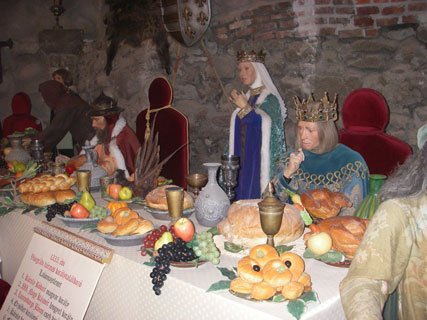 King Mathias having dinner in his Royal Palace