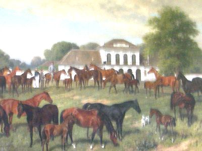 Painting of horses outside the Festetics Palace
