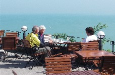 Terrace overlooking Lake Balaton