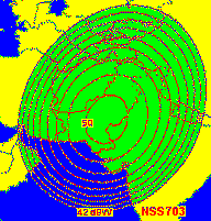 NSS-703 spot beam footprint