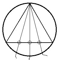 Diagram showing arrangement of fishing lines stretched across parabolic dish