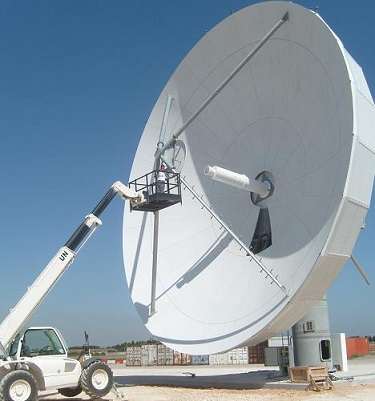 Large satcom antenna, Brindisi, Italy