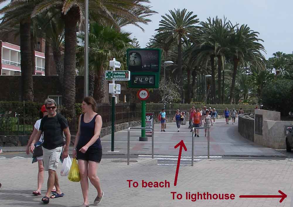 Walking route to beach