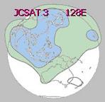 JCSAT 3 satellite beam patterns