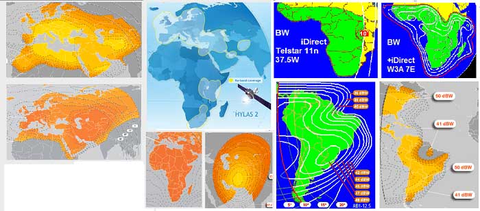 Composite image of iDirect X1 satellite beam footprints