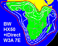 Eutelsat W3A Ku-band beam footprint