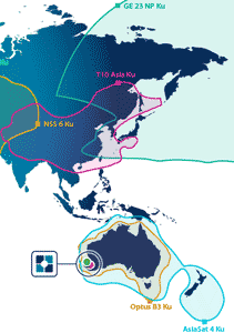 Ku band beam coverage map